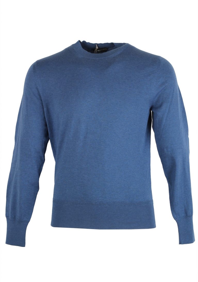 TOM FORD Blue Crew Neck Sweater Size 48 / 38R U.S. In Cotton - thumbnail | Costume Limité