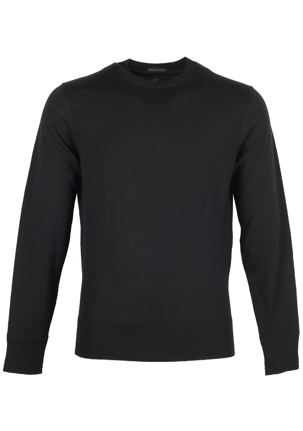 TOM FORD Black Crew Neck Sweater Size 48 / 38R U.S. In Wool | Costume Limité