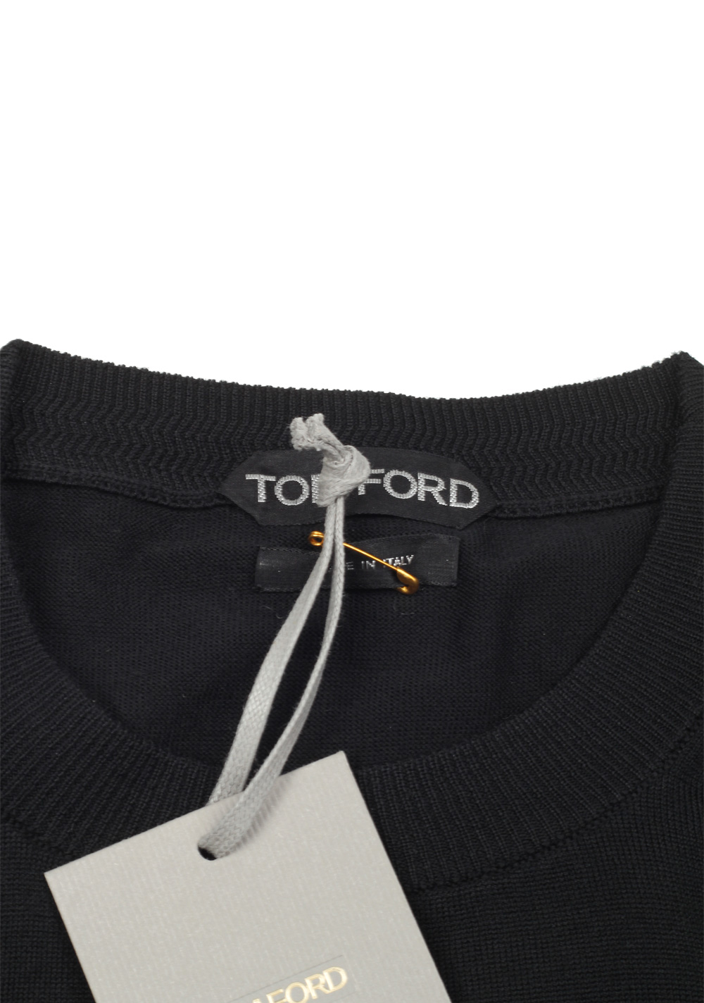TOM FORD Black Crew Neck Sweater Size 48 / 38R U.S. In Wool | Costume Limité