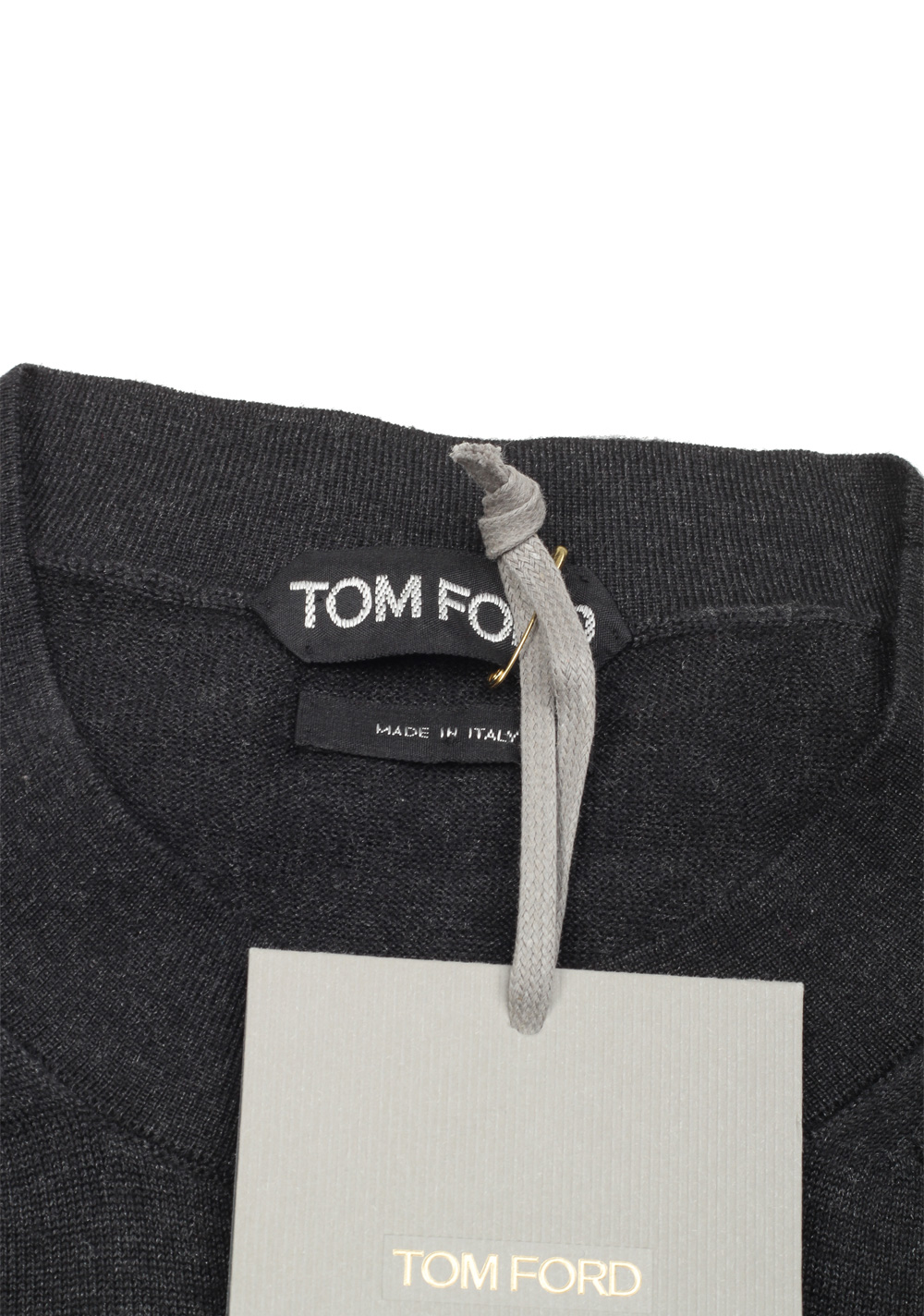 TOM FORD Gray Crew Neck Sweater Size 48 / 38R U.S. In Wool Silk | Costume Limité