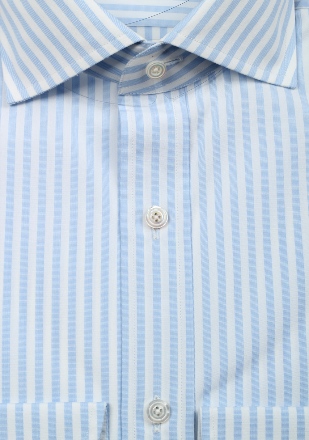 TOM FORD Striped White Blue Shirt Size 39 / 15,5 U.S. | Costume Limité