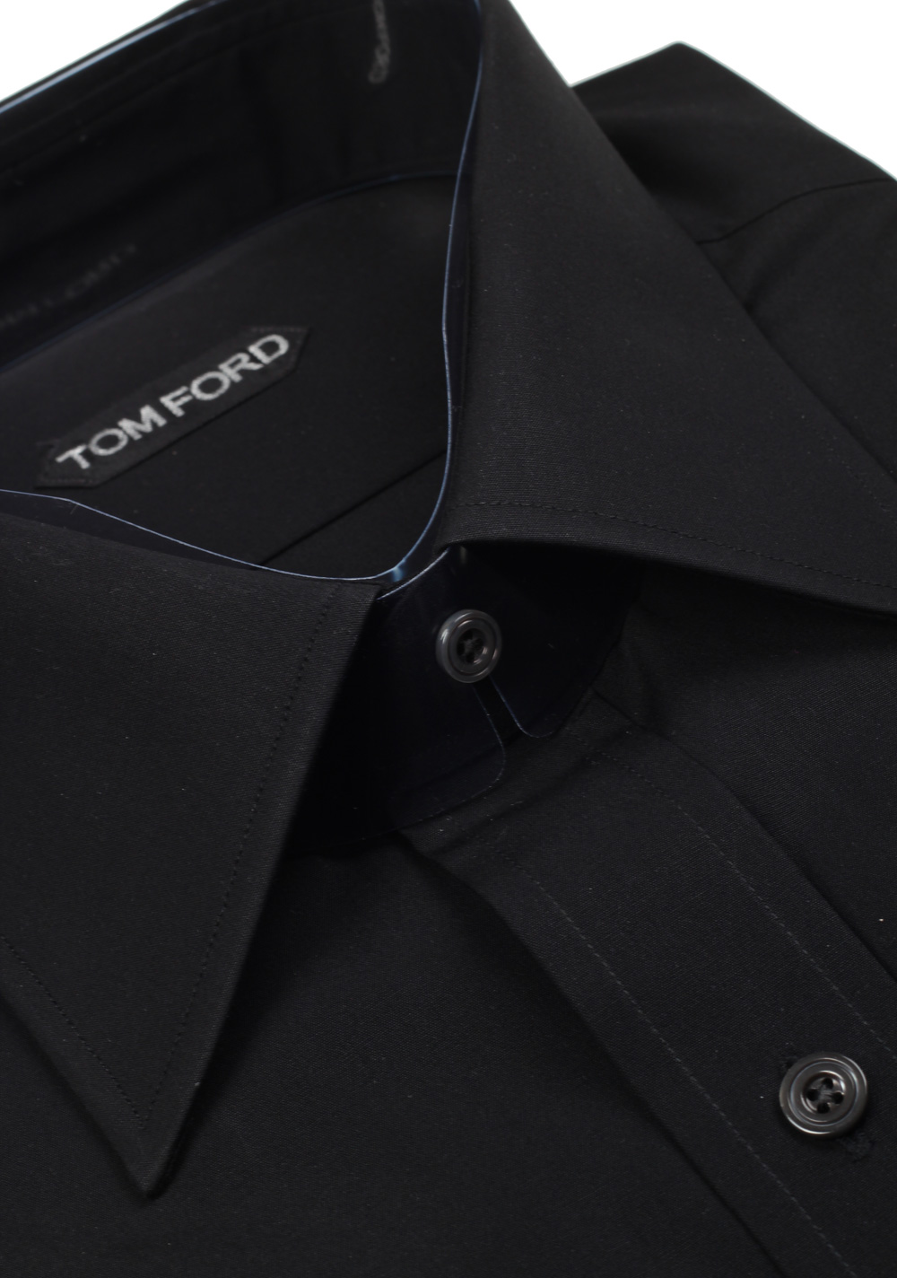 TOM FORD Solid Black Dress Shirt Size 44 / 17,5 U.S. | Costume Limité