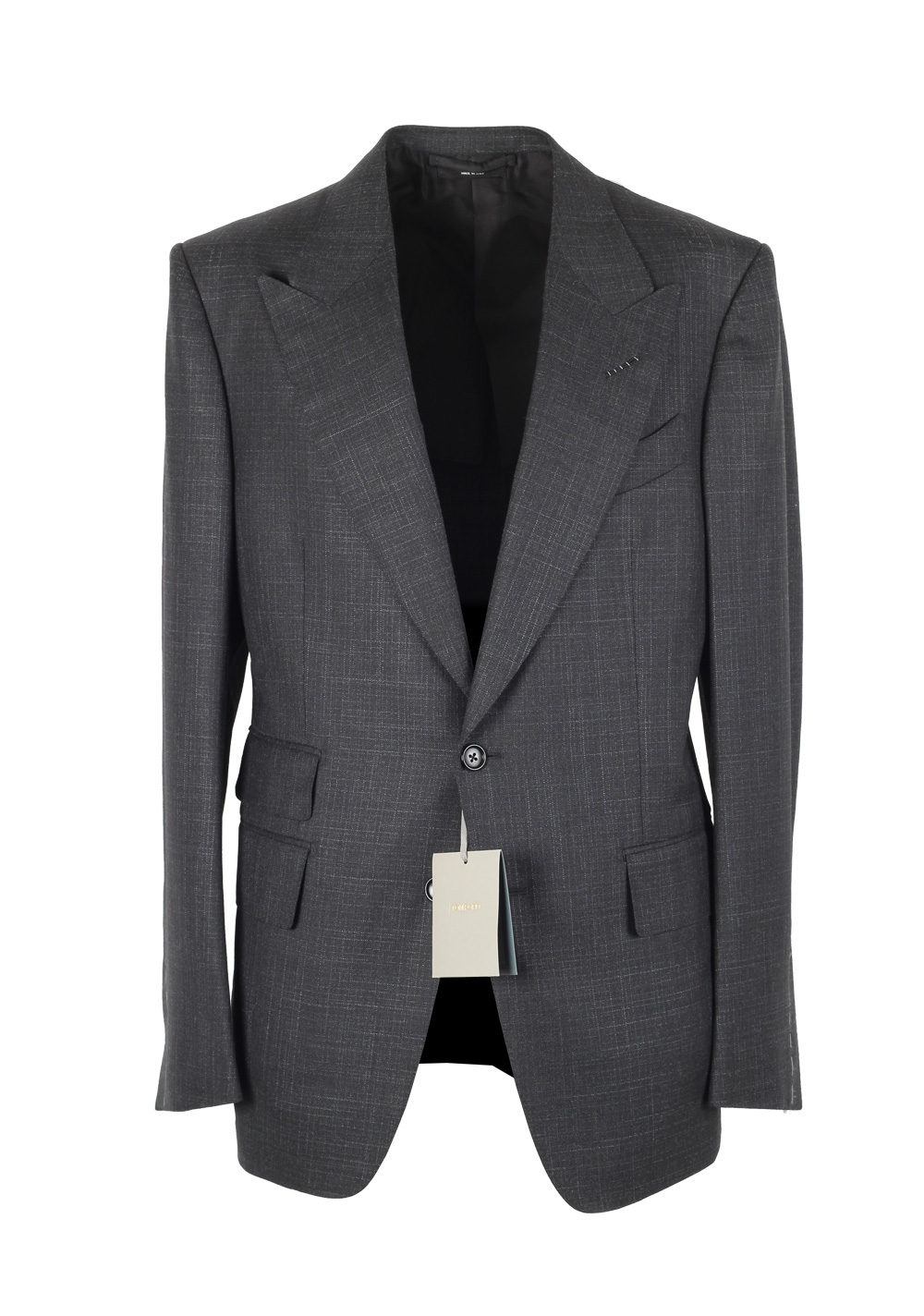TOM FORD Shelton Checked Gray Suit Size 50 / 40R U.S. In Wool Silk | Costume Limité