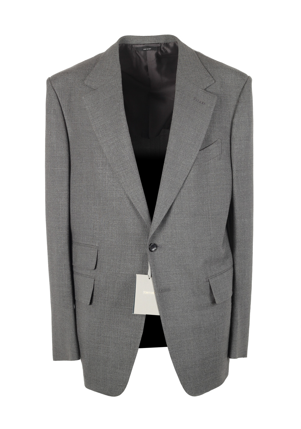 TOM FORD Shelton Solid Gray Suit Size 54 / 44R U.S. In Wool Silk | Costume Limité