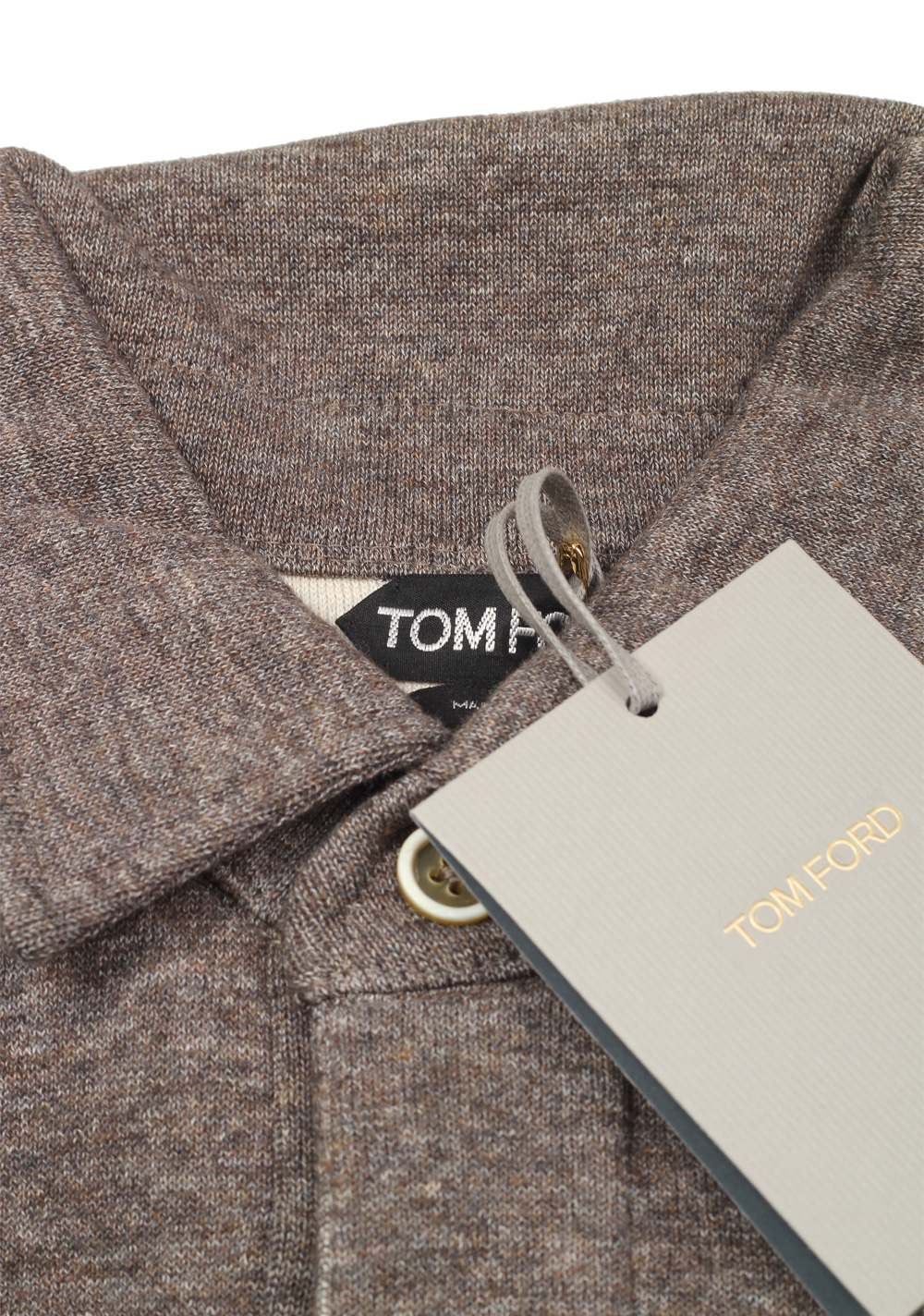 TOM FORD Gray Long Sleeve Jersey Polo Sweater Size 48 / 38R U.S. | Costume Limité