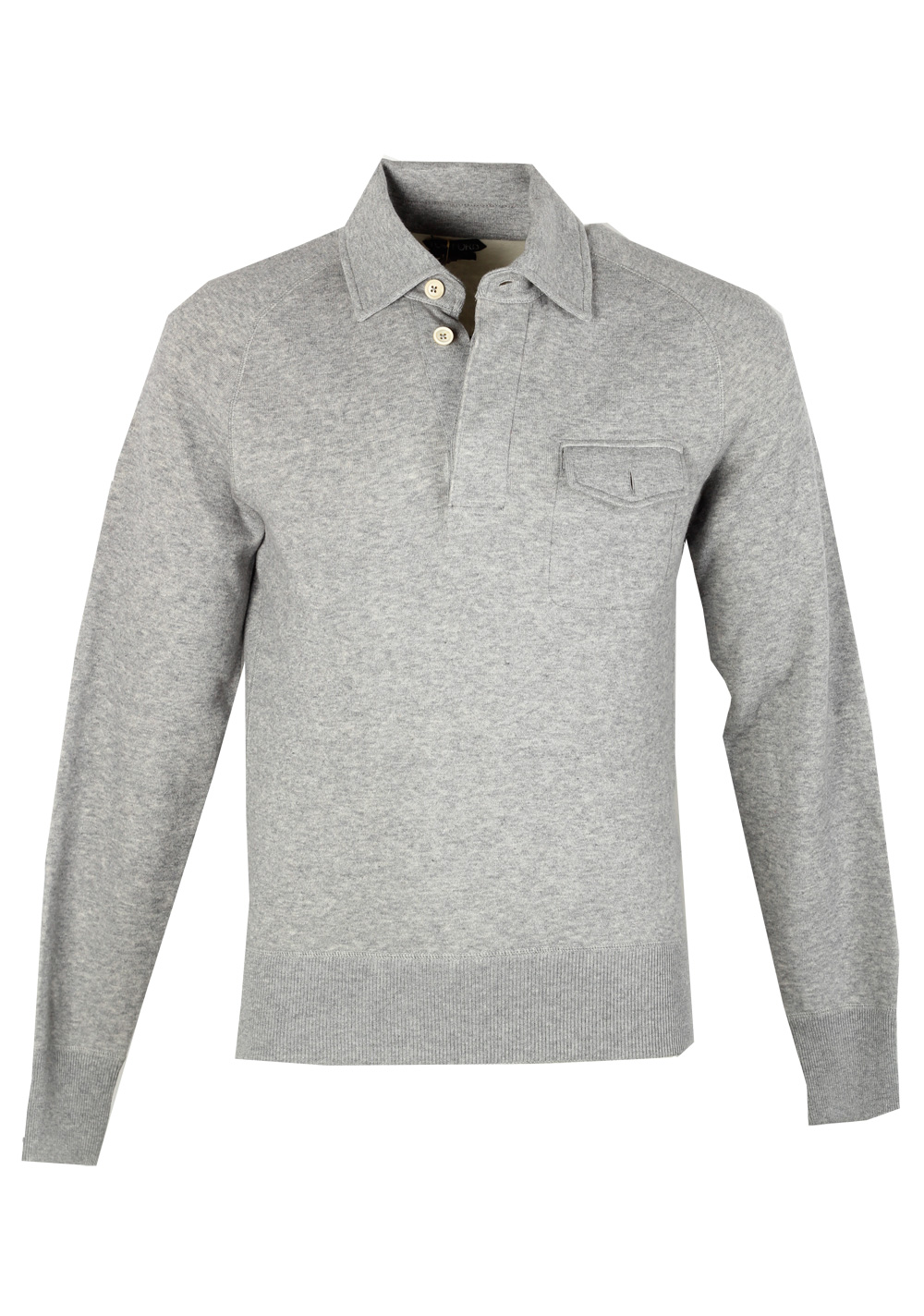 TOM FORD Gray Long Sleeve Jersey Polo Sweater Size 48 / 38R U.S. | Costume Limité