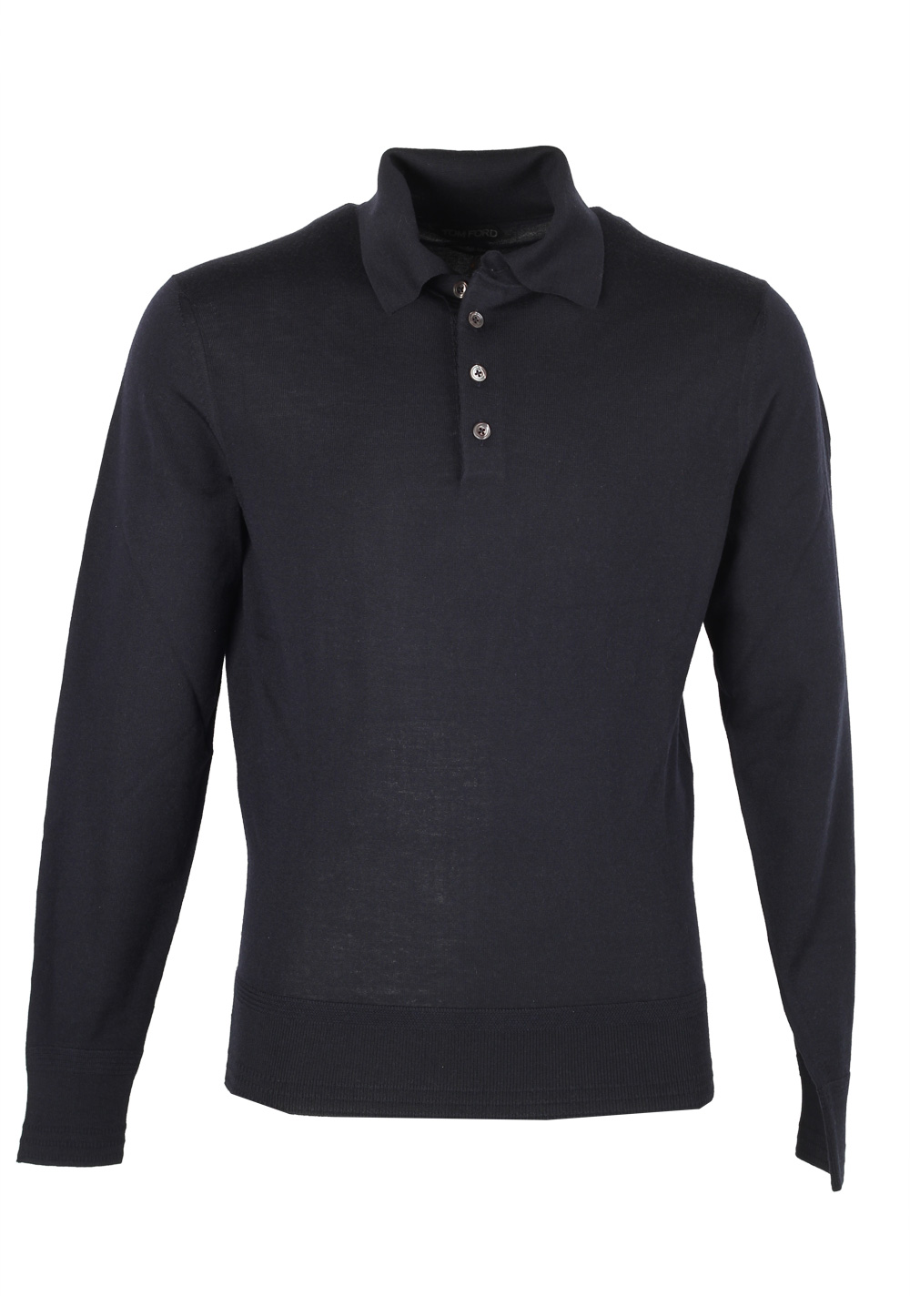 TOM FORD Blue Long Sleeve Polo Sweater Size 48 / 38R U.S. In Cashmere | Costume Limité