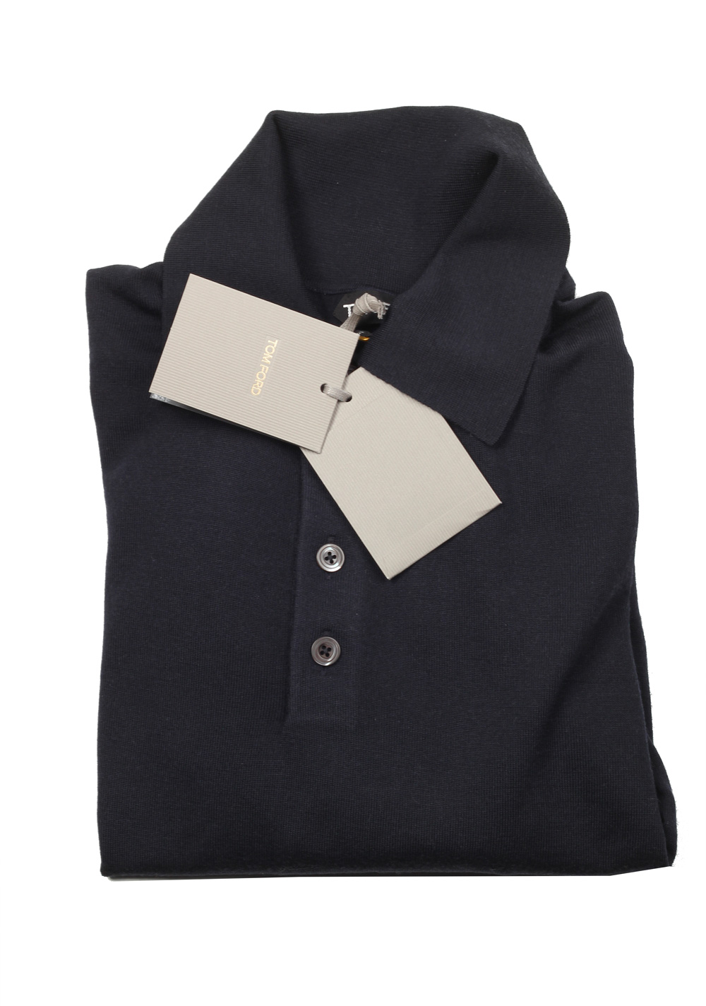 TOM FORD Blue Long Sleeve Polo Sweater Size 48 / 38R U.S. In Cashmere | Costume Limité