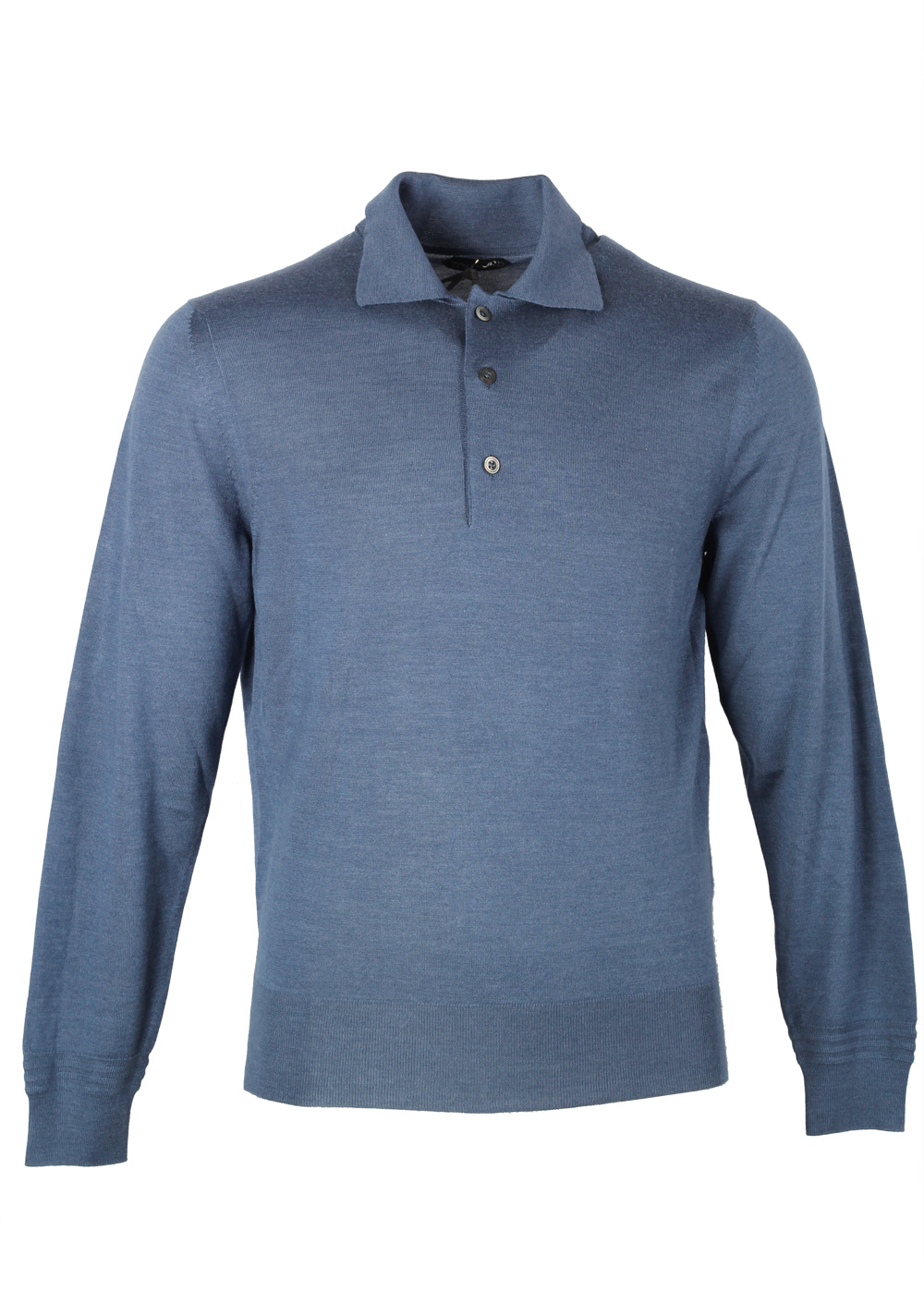 TOM FORD Blue Long Sleeve Polo Sweater Size 48 / 38R U.S. In Cashmere Silk | Costume Limité