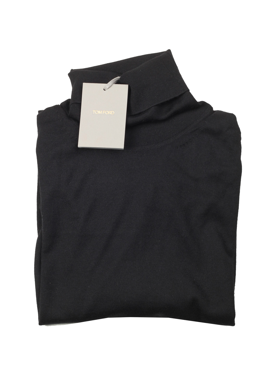 TOM FORD Black Turtleneck Sweater Size 48 / 38R U.S. In Cashmere Silk | Costume Limité
