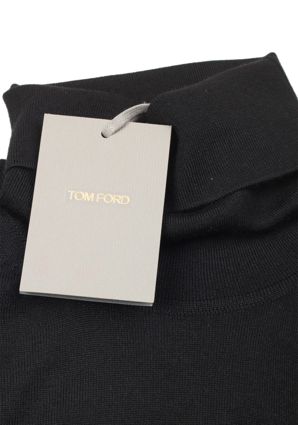 TOM FORD Black Turtleneck Sweater Size 48 / 38R U.S. In Cashmere Silk | Costume Limité