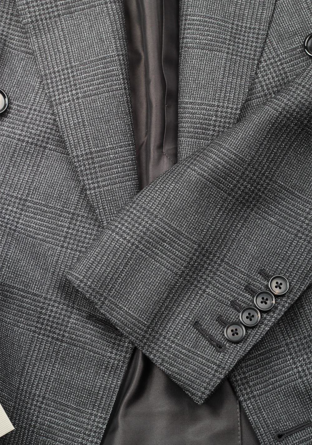TOM FORD Shelton Checked Double Breasted Gray Suit Size 48 / 38R U.S. In Mohair Wool | Costume Limité