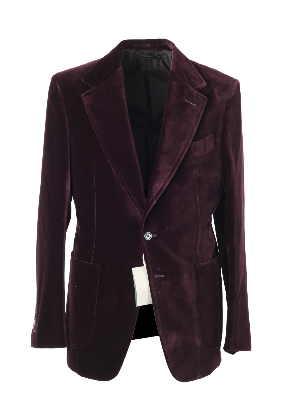 TOM FORD Shelton Aubergine Velvet Sport Coat Tuxedo Dinner Jacket Size 48 / 38R U.S. | Costume Limité