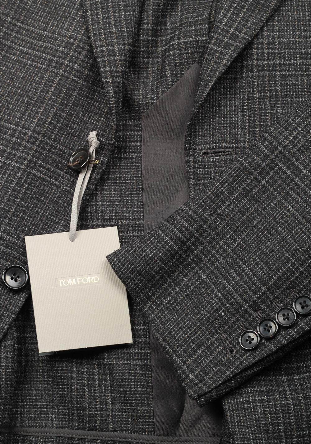 TOM FORD Shelton Checked Gray Sport Coat Size 48 / 38R U.S. In Wool Alpaca Cashmere | Costume Limité