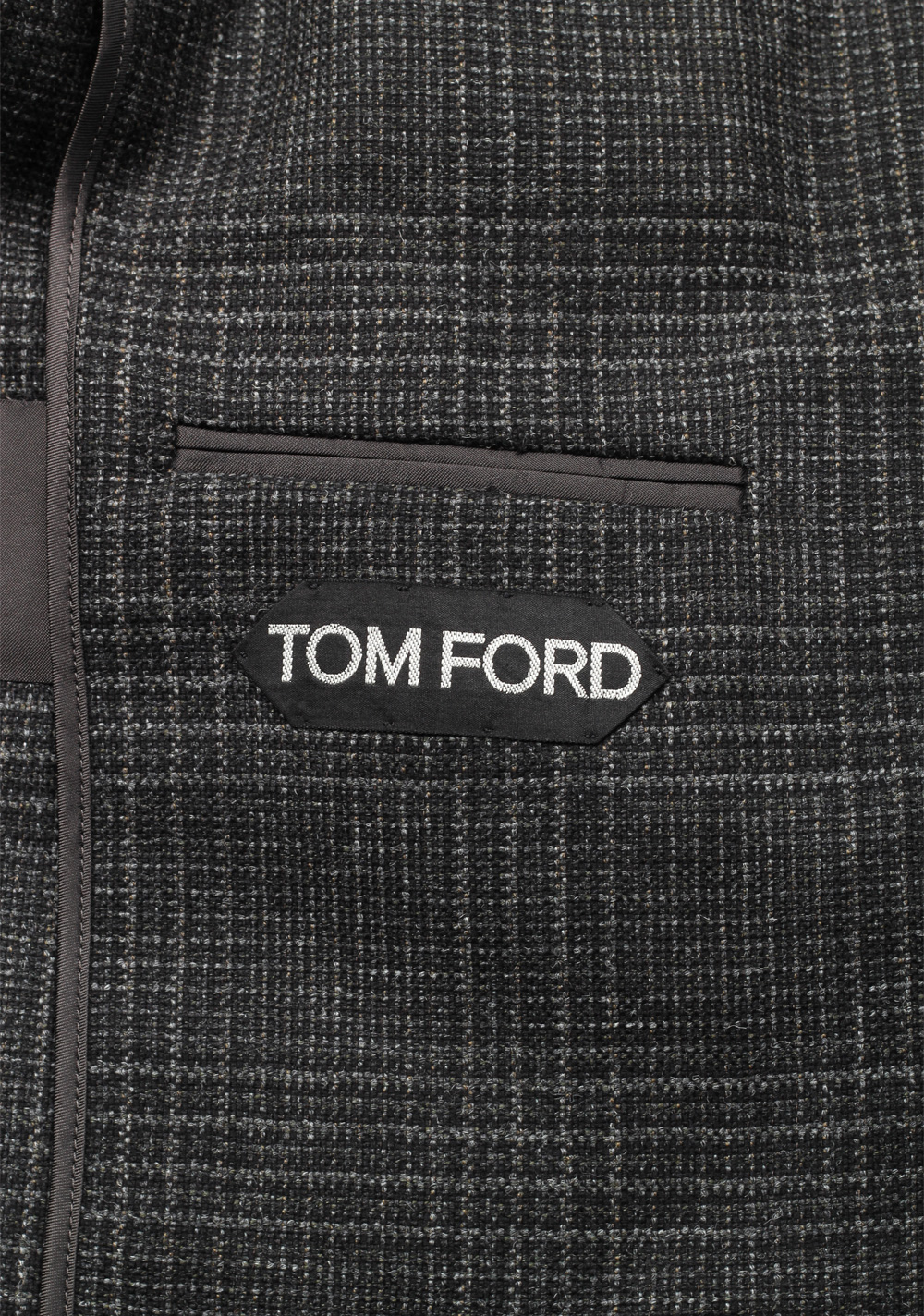 TOM FORD Shelton Checked Gray Sport Coat Size 48 / 38R U.S. In Wool Alpaca Cashmere | Costume Limité