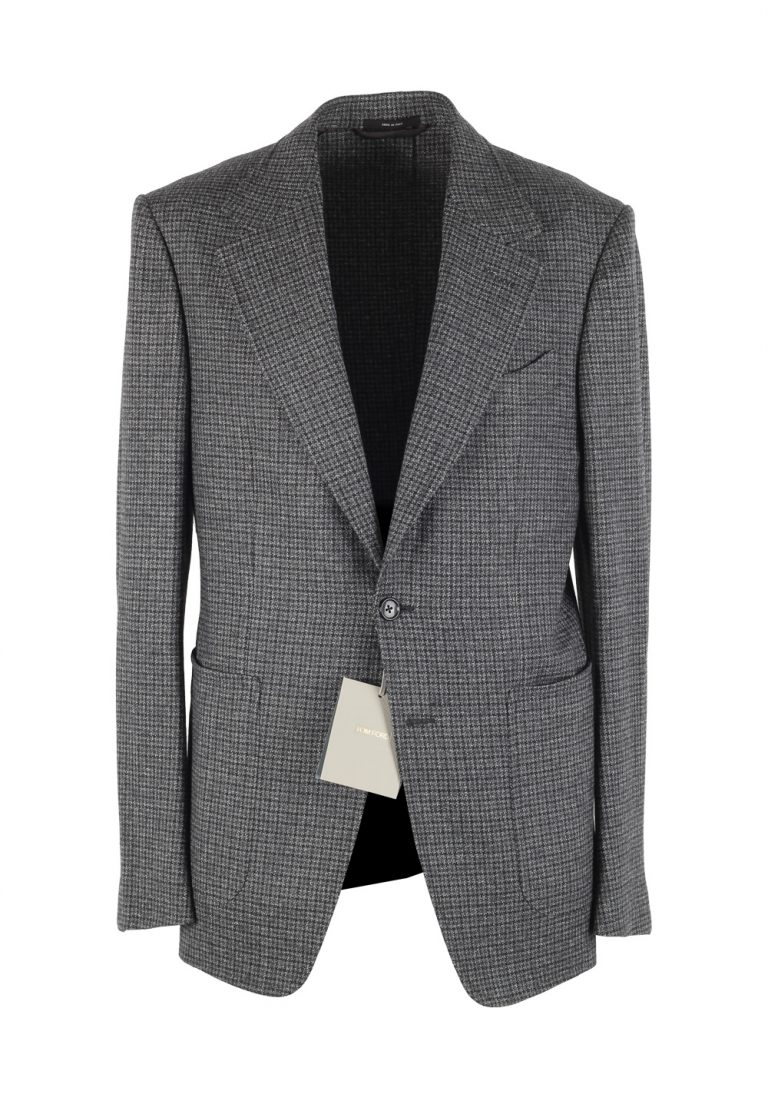 TOM FORD Shelton Checked Gray Sport Coat Size 48 / 38R U.S. In Wool Alpaca Cashmere - thumbnail | Costume Limité