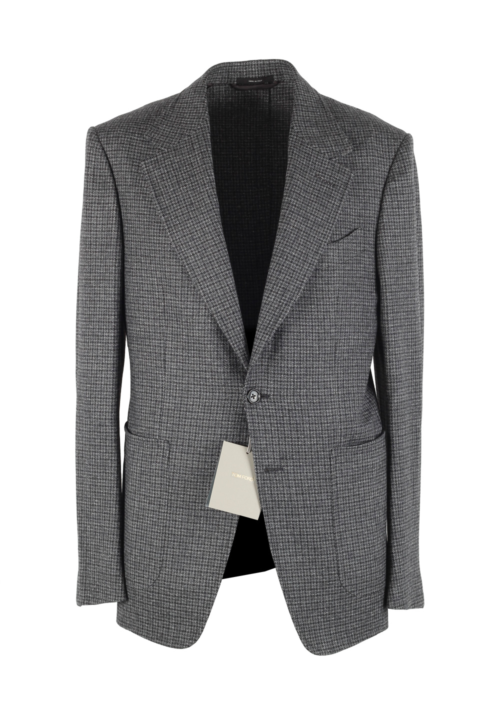 TOM FORD Shelton Checked Gray Sport Coat Size 48 / 38R U.S. In Wool Alpaca Cashmere | Costume Limité