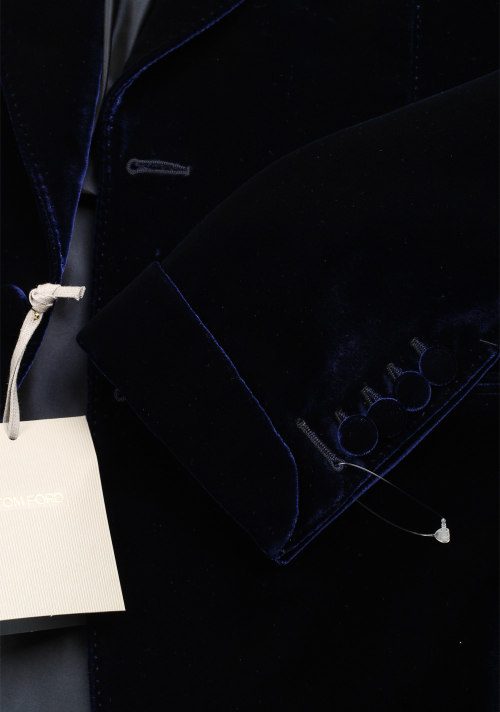 TOM FORD Shelton Blue Sport Coat Velvet Tuxedo Dinner Jacket Size 50 / 40R U.S. | Costume Limité