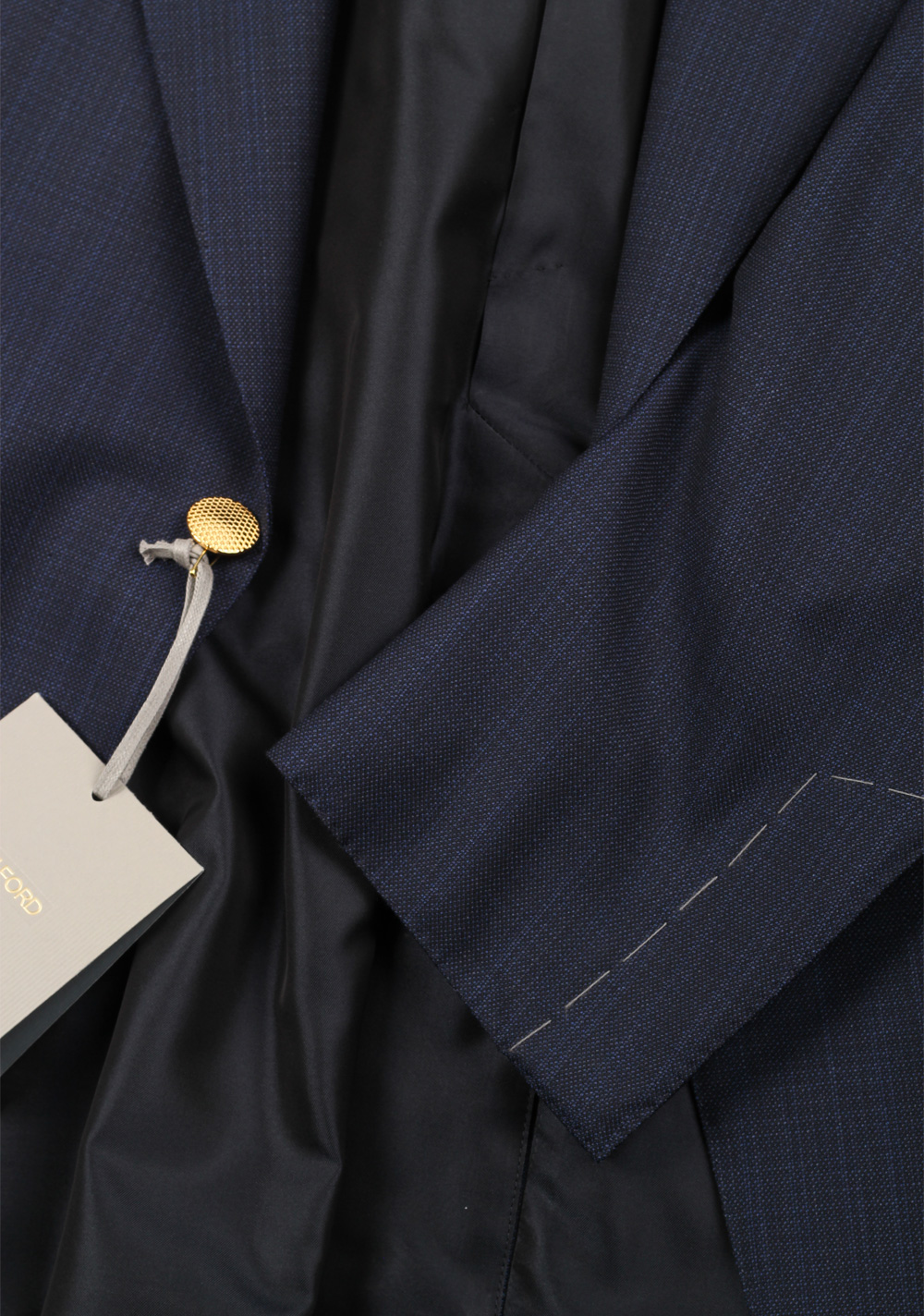TOM FORD Shelton Blue Gold Buttons Sport Coat Size 50 / 40R U.S. Wool | Costume Limité
