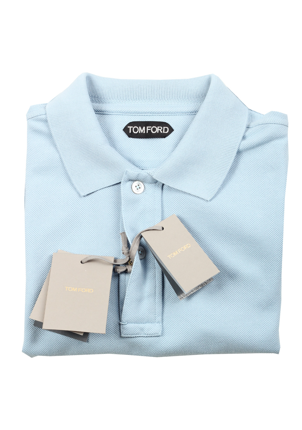TOM FORD Blue Short Sleeve Polo Shirt Size 56 / 46R U.S. | Costume Limité