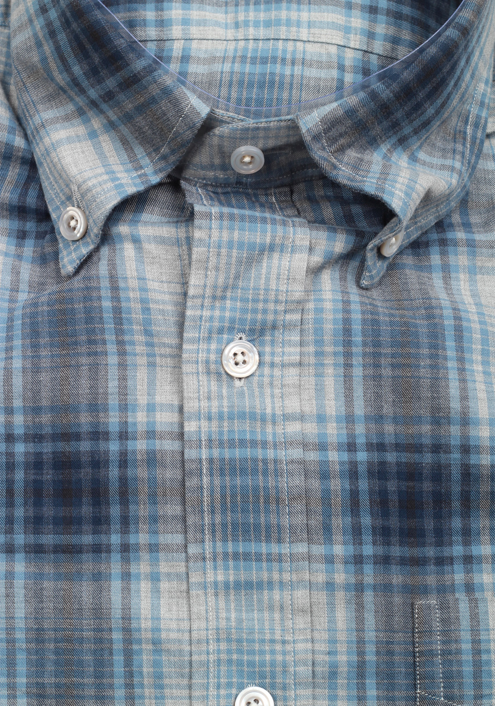 TOM FORD Checked Blue Button Down Dress Shirt Size 40 / 15,75 U.S. | Costume Limité