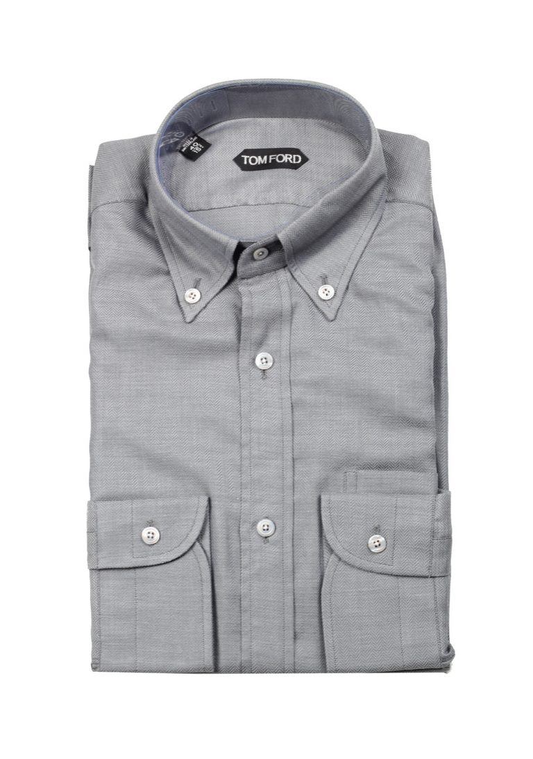 TOM FORD Solid Gray Shirt Size 40 / 15,75 U.S. - thumbnail | Costume Limité