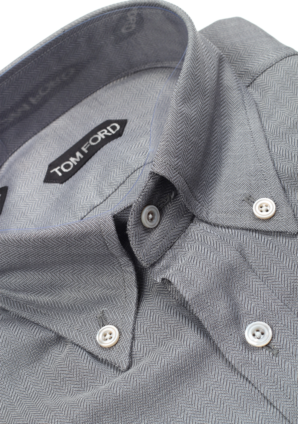 TOM FORD Solid Gray Shirt Size 40 / 15,75 U.S. | Costume Limité