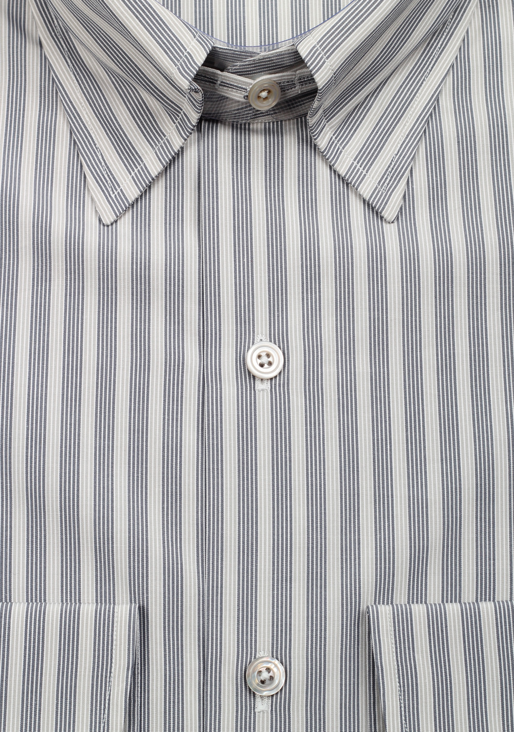 TOM FORD Striped Gray High Collar Dress Shirt Size 40 / 15,75 U.S. | Costume Limité