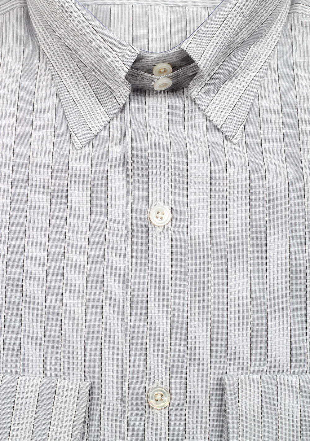 TOM FORD Striped Gray High Collar Dress Shirt Size 40 / 15,75 U.S. | Costume Limité