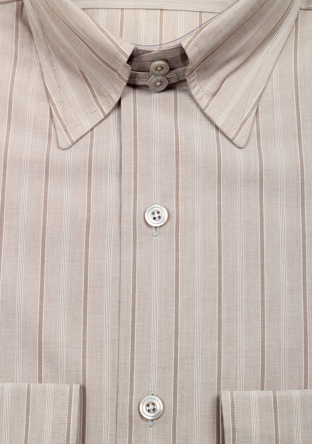 TOM FORD Striped Grayish Beige High Collar Dress Shirt Size 40 / 15,75 U.S. | Costume Limité