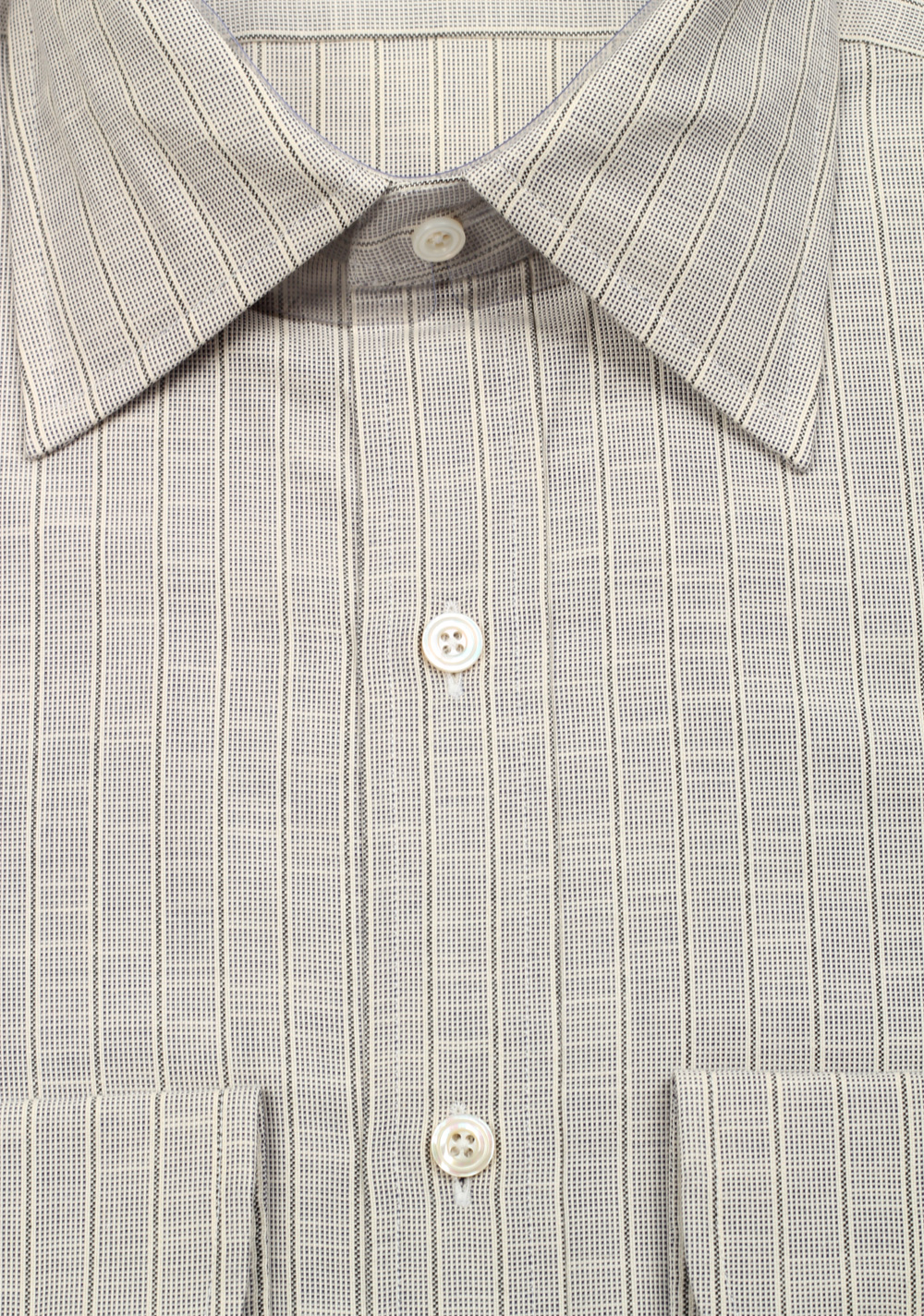 TOM FORD Striped Grayish Beige High Collar Dress Shirt Size 40 / 15,75 U.S. | Costume Limité