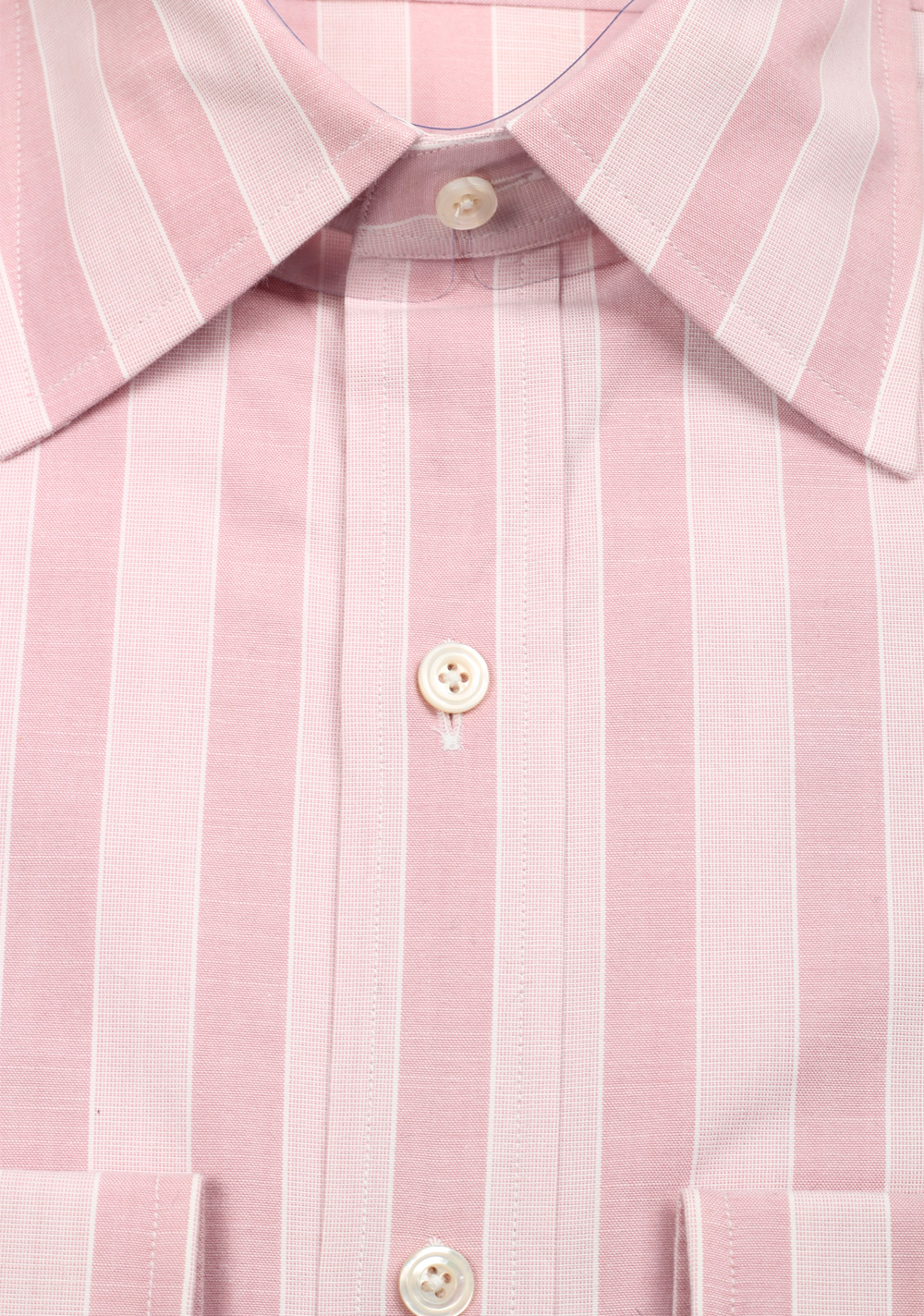 TOM FORD Striped Pink High Collar Dress Shirt Size 40 / 15,75 U.S. | Costume Limité