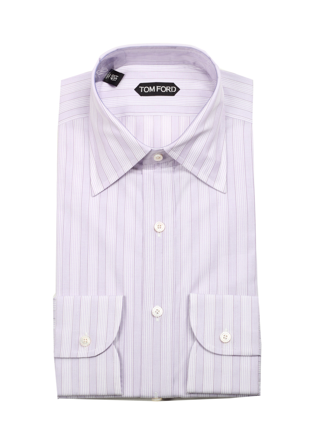 TOM FORD Striped Purple High Collar Dress Shirt Size 40 / 15,75 U.S. | Costume Limité