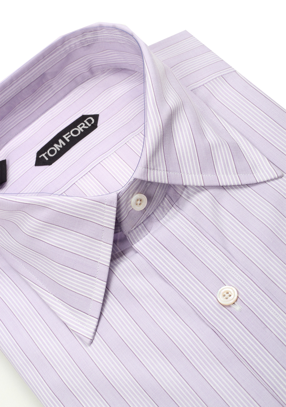 TOM FORD Striped Purple High Collar Dress Shirt Size 40 / 15,75 U.S. | Costume Limité