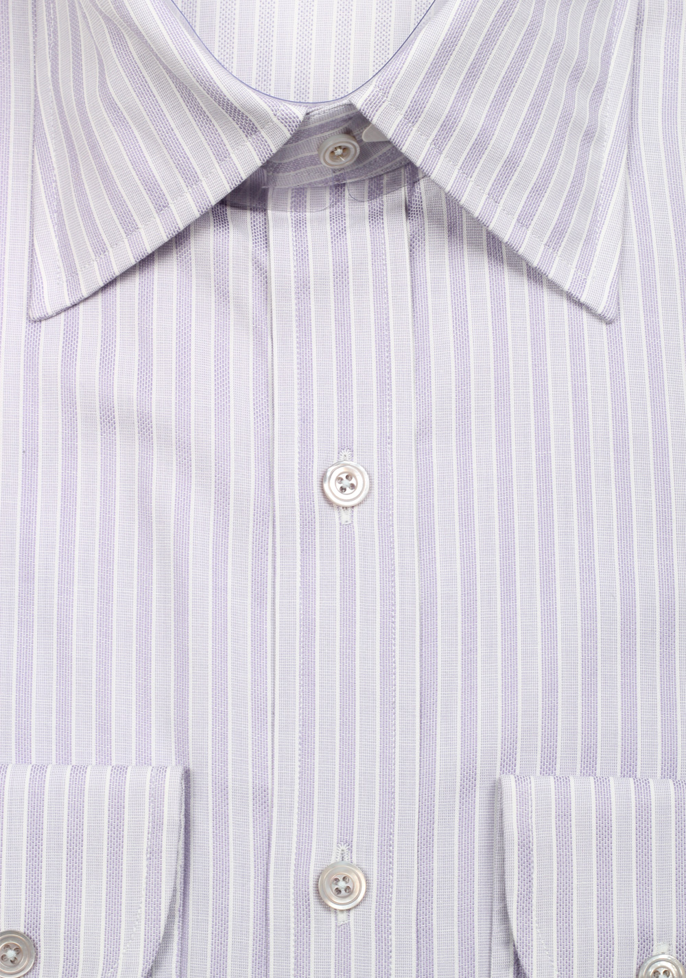 TOM FORD Striped Grayish Purple High Collar Dress Shirt Size 40 / 15,75 U.S. | Costume Limité