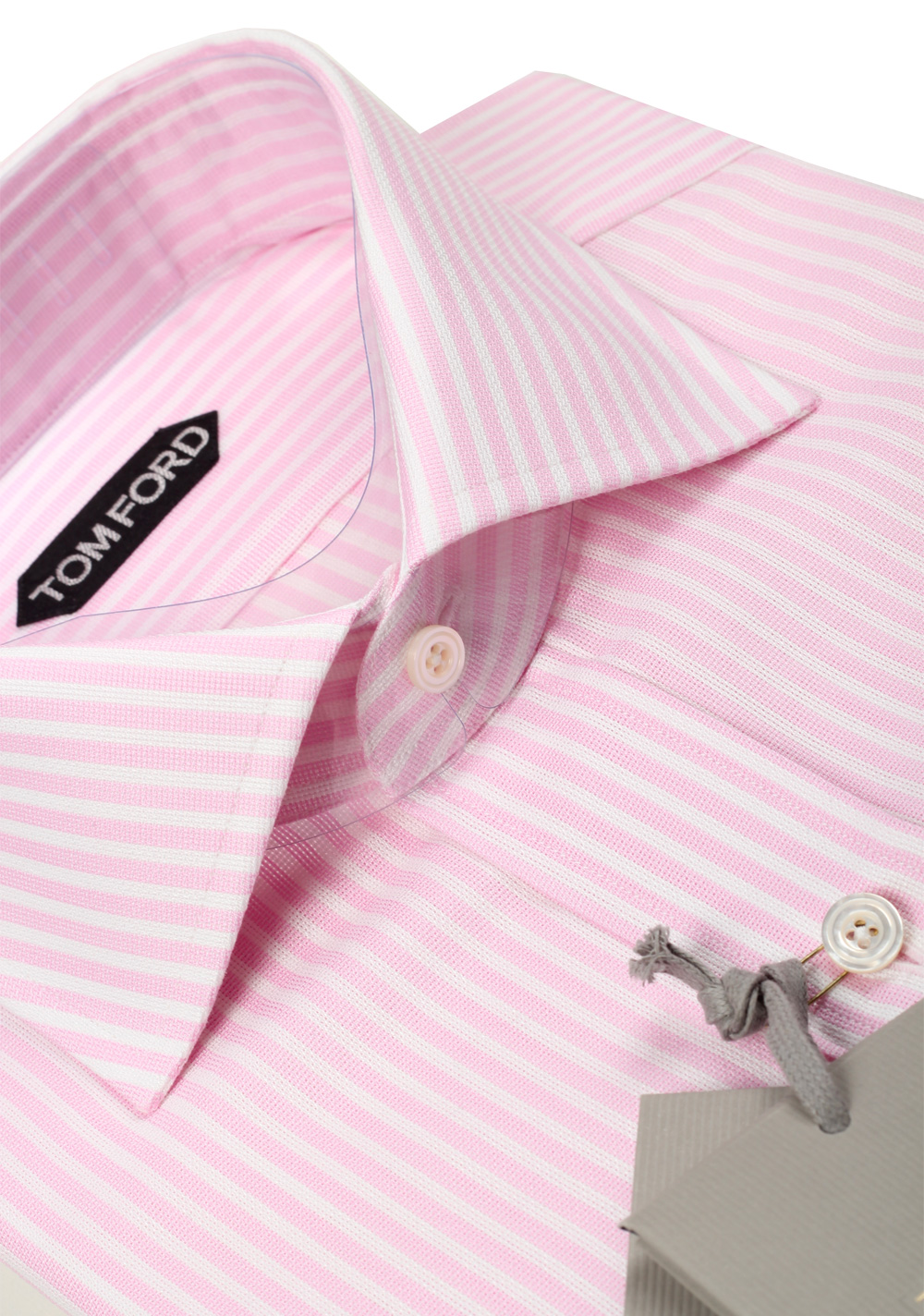 TOM FORD Striped White Pink Dress Shirt Size 42 / 16,5 U.S. | Costume Limité