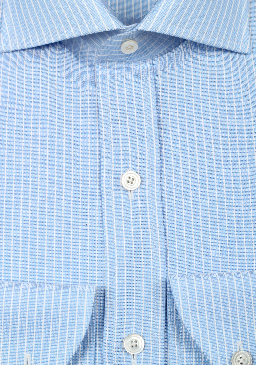 TOM FORD Striped White Blue Dress Shirt Size 43 / 17 U.S. | Costume Limité