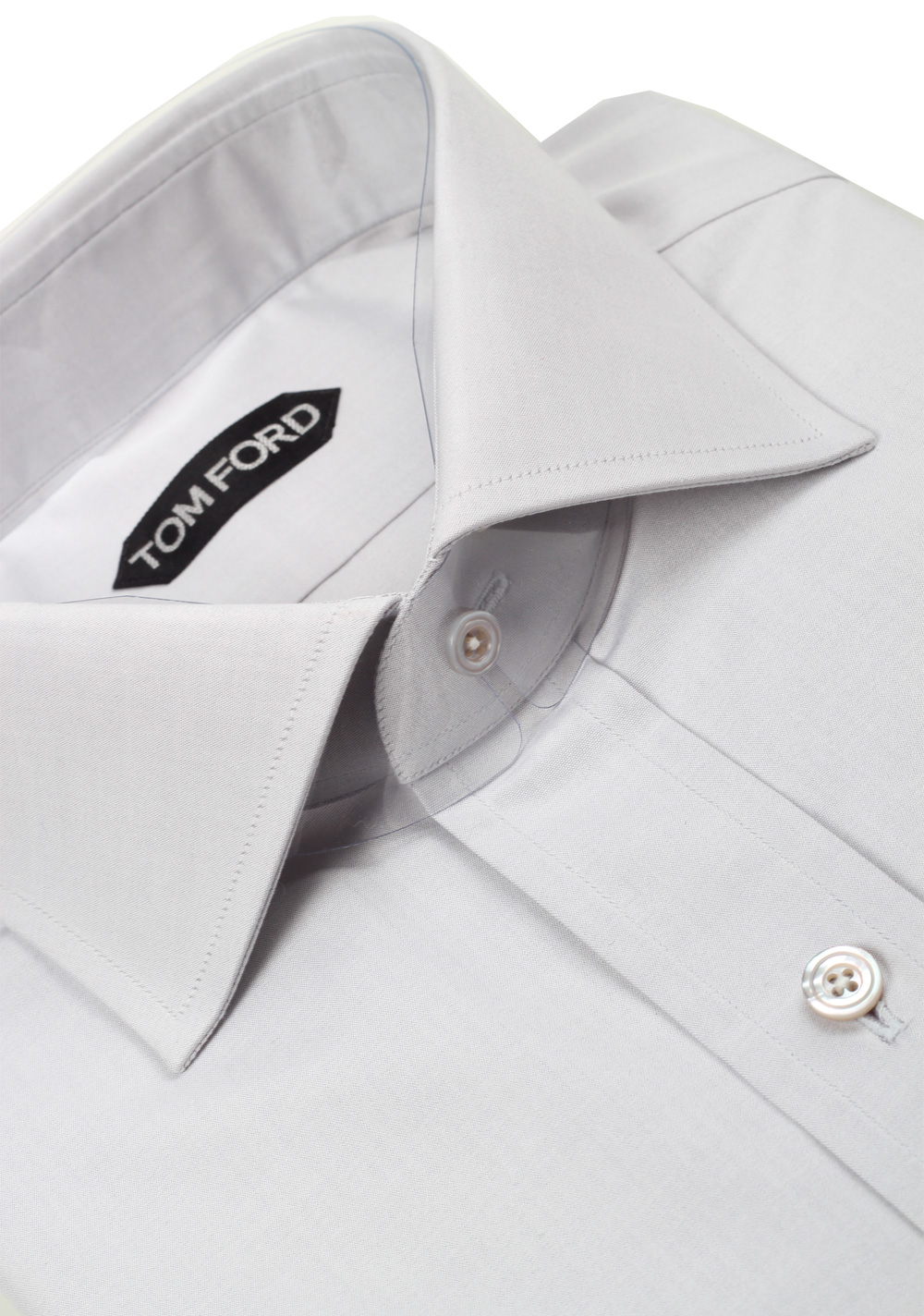 TOM FORD Solid Gray Dress Shirt Size 40 / 15,75 U.S. | Costume Limité
