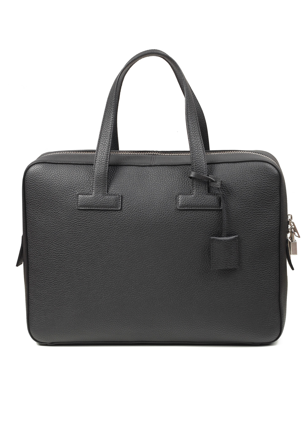 TOM FORD T Line Grained Leather Black Zip Briefcase Bag | Costume Limité