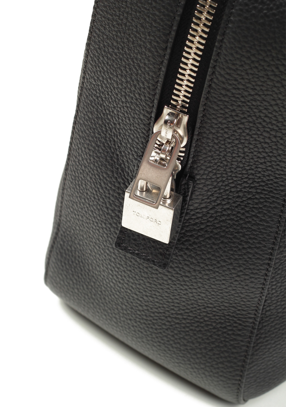 TOM FORD T Line Grained Leather Black Zip Briefcase Bag | Costume Limité