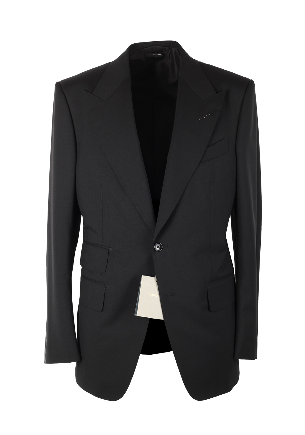 TOM FORD Windsor Solid Black Suit Size 46 / 36R U.S. Wool Fit A | Costume Limité