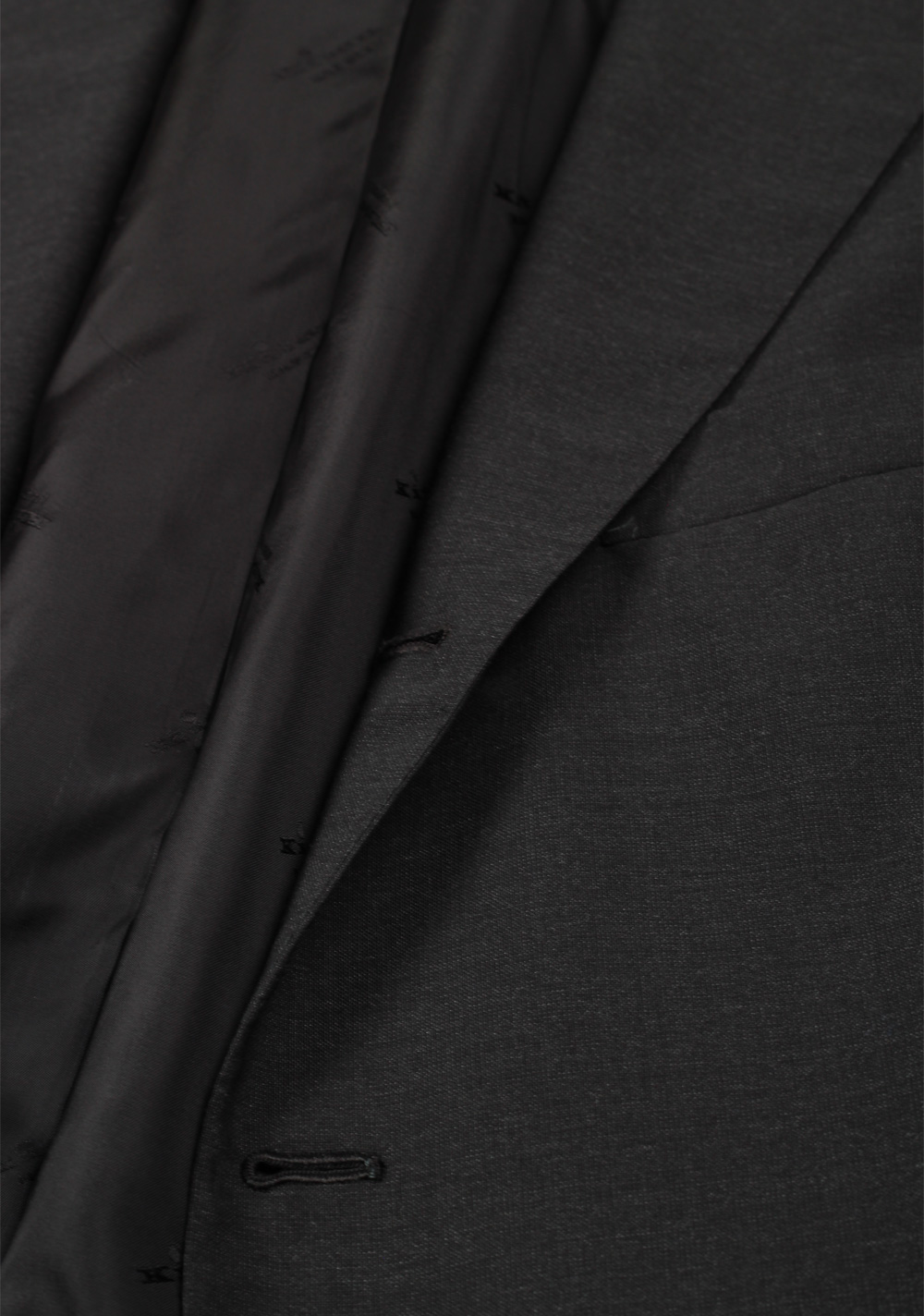 Kiton Solid Charcoal Suit Size 54 / 44R U.S. In Wool Silk | Costume Limité