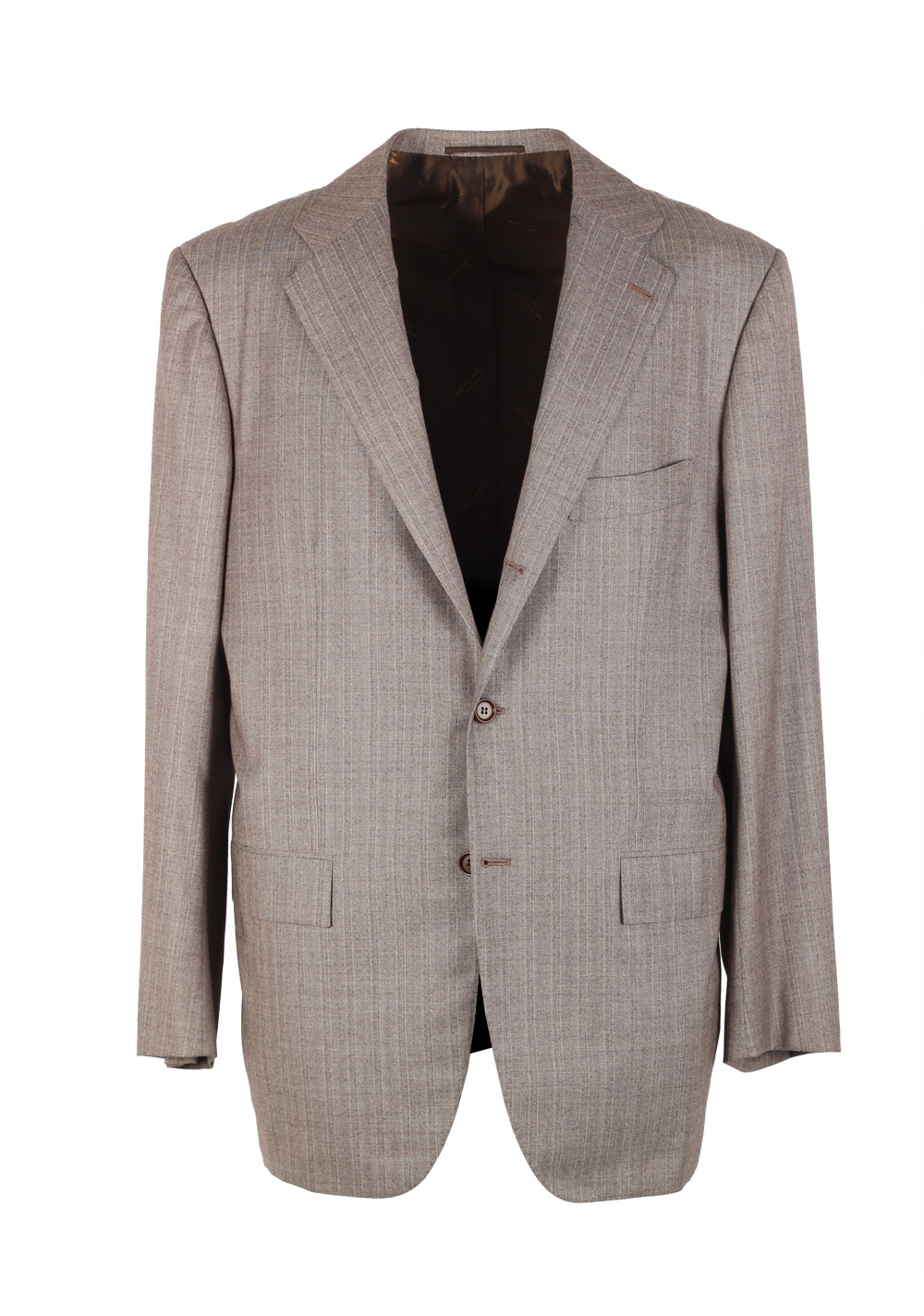 Kiton Greyish Beige Suit Size 52 / 42R U.S. In Wool 14 Micron | Costume ...