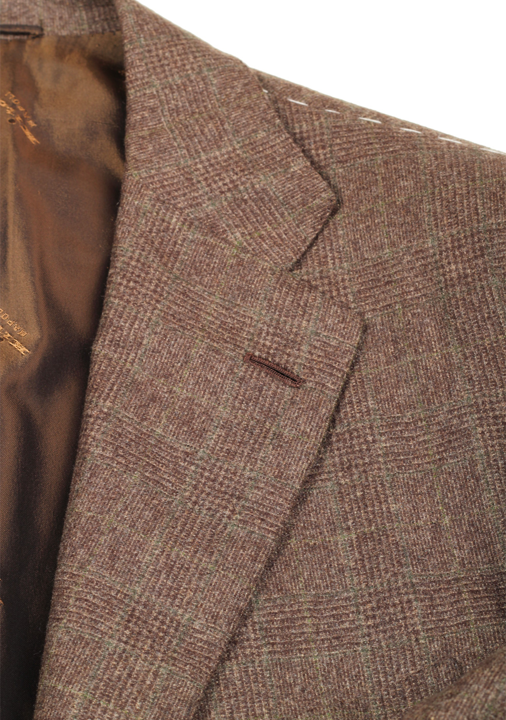 Kiton Checked Brown Sport Coat Size 50 / 40R U.S. In Cashmere | Costume Limité