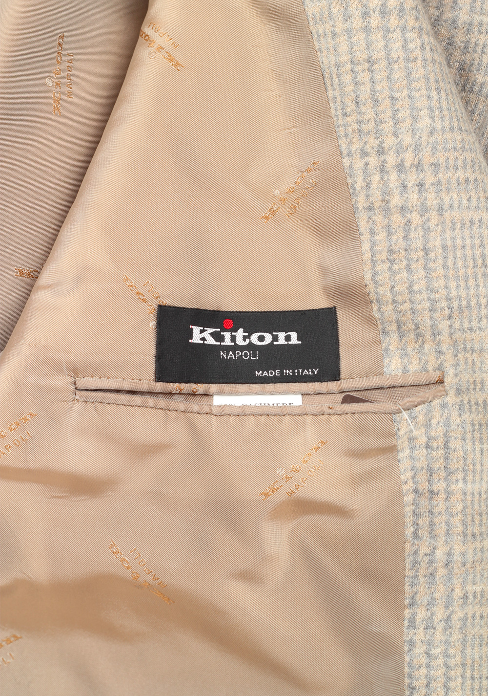 Kiton Checked Gray Sport Coat Size 56 / 46R U.S. In Cashmere Blend | Costume Limité