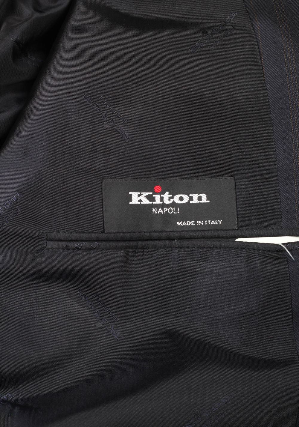 Kiton Striped Blue Suit Size 54 / 44R U.S. In Wool 14 Micron | Costume Limité