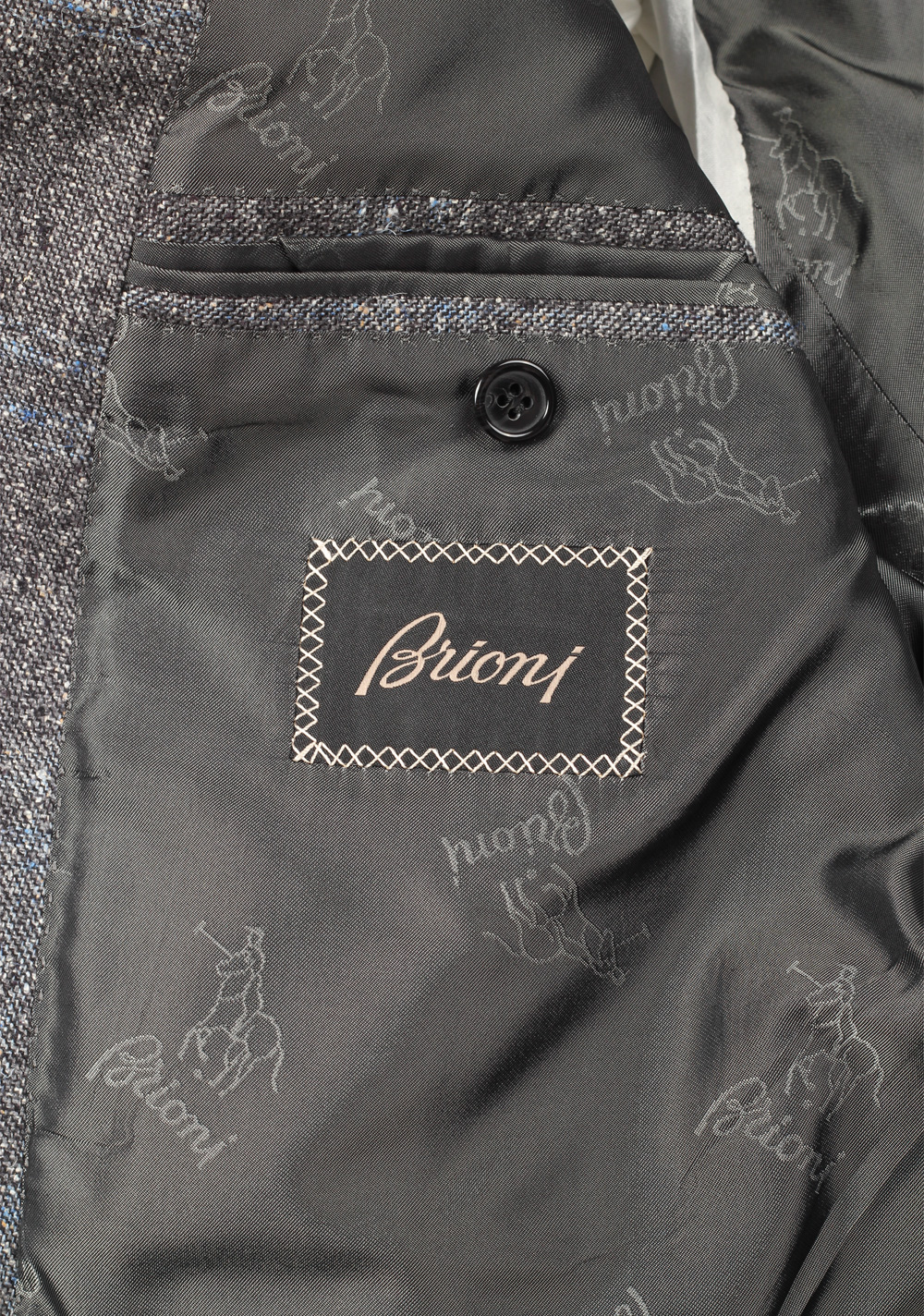 Brioni Brunico Checked Gray Coat Size 58 / 48R U.S. In Silk Wool | Costume Limité