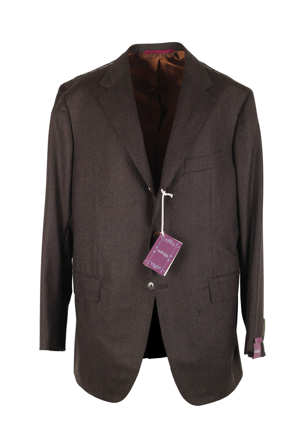 Sartoria Partenopea Brown Suit Size 56 / 46R U.S. In Wool | Costume Limité