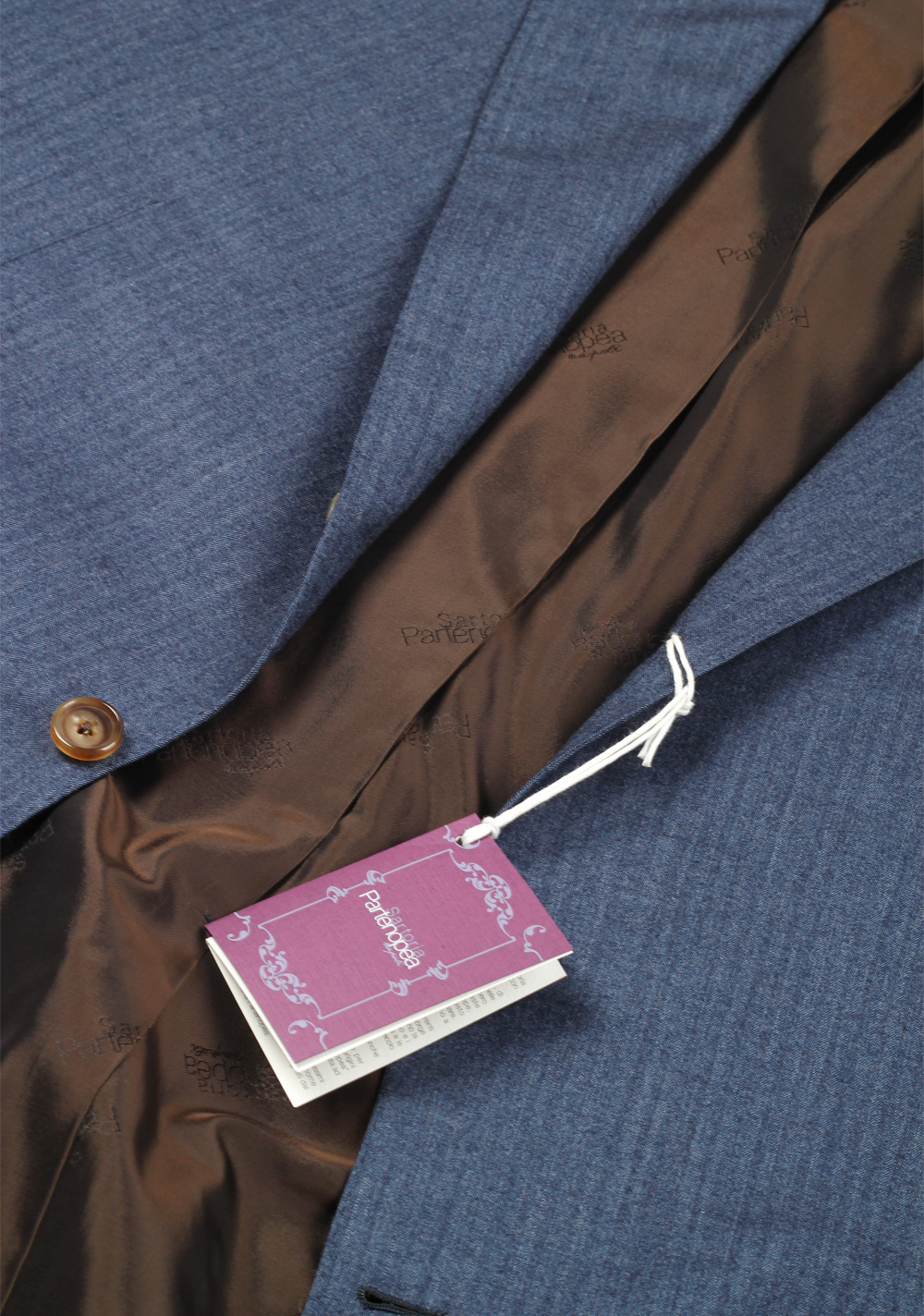 Sartoria Partenopea Blue Suit Size 58 / 48R U.S. In Wool Silk | Costume Limité