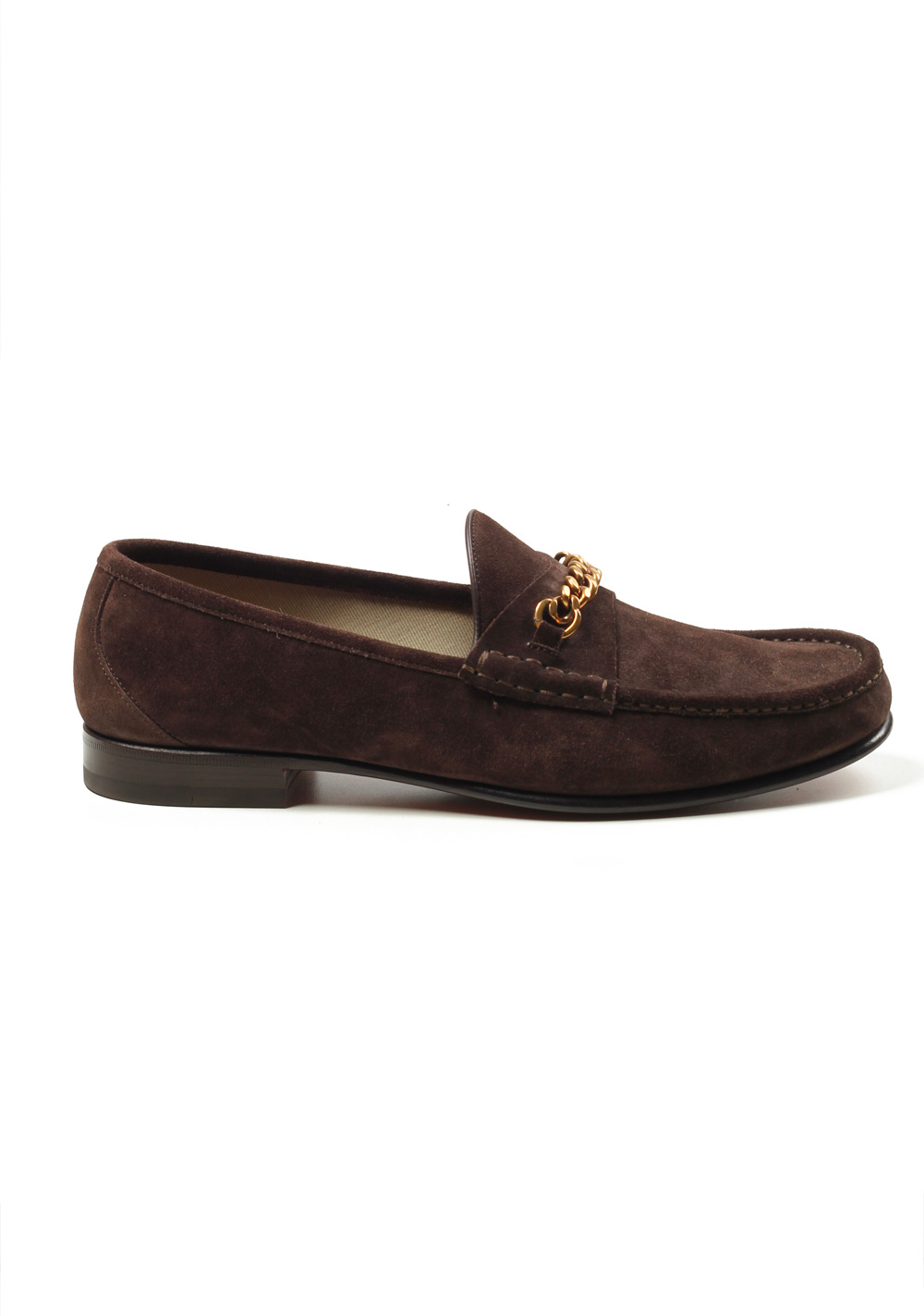 TOM FORD York Brown Suede Chain Loafers Shoes Size 8,5 UK / 9,5 U.S. | Costume Limité